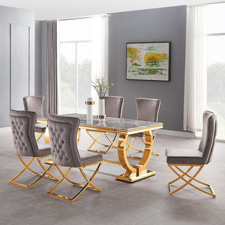 Cana Velvet Dining Chair - Grey